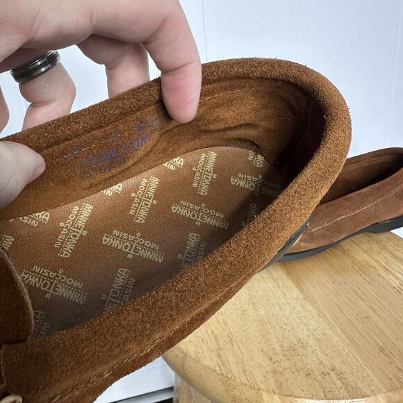 Minnetonka Suede Moccasins with Light Stitching - Picture 8 of 11